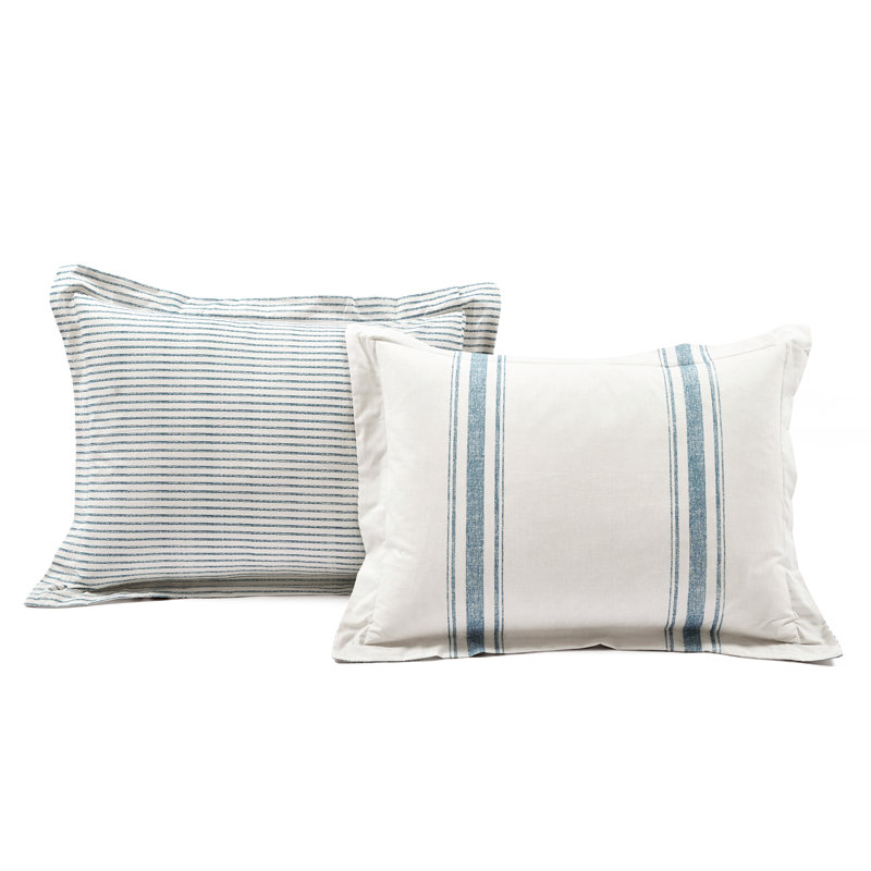 California King Blue Cotton Reversible Comforter Set