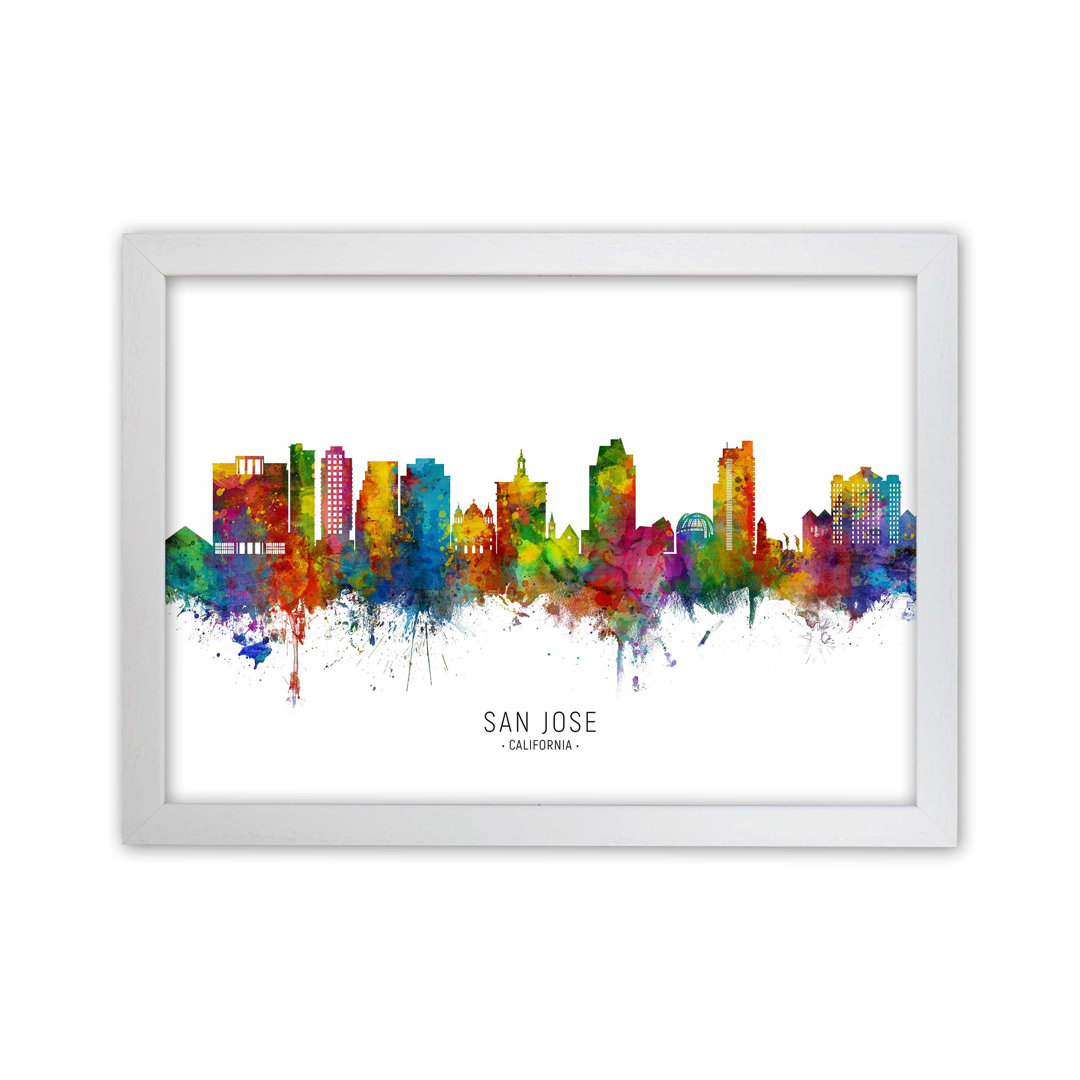 San Jose California Skyline by Michael Tompsett - Print