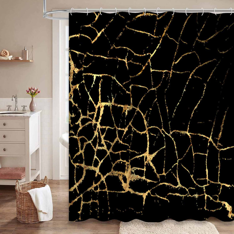 Rideau de douche avec 12 crochets Gold, L 72 po x l 84 po