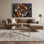 «Music», guitare électrique et amplificateurs, art mural sur toile noire-1417868521