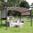 12 Ft. W x 9 Ft. D Steel Pergola with Canopy-61494986