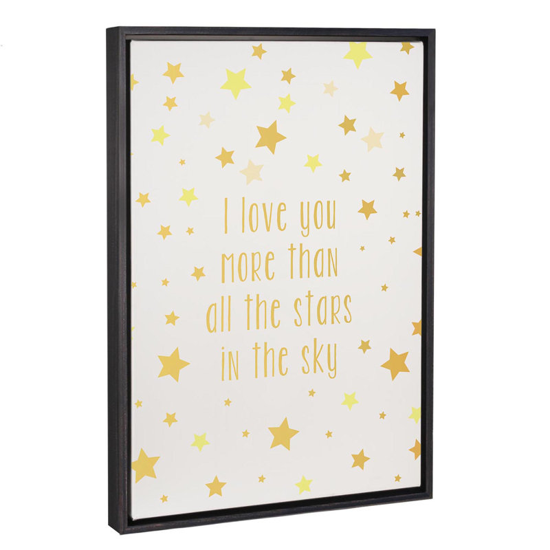 Love You More Art, H 40 po x l 26 po x P 1,5 po, Toile avec cadre noir patiné