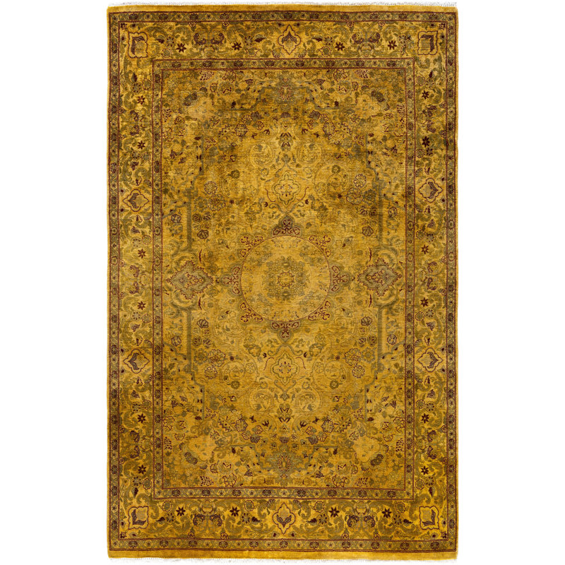 Overdyed One-of-a-Kind 4'2" x 6'3" Hand Knotted Area Rug