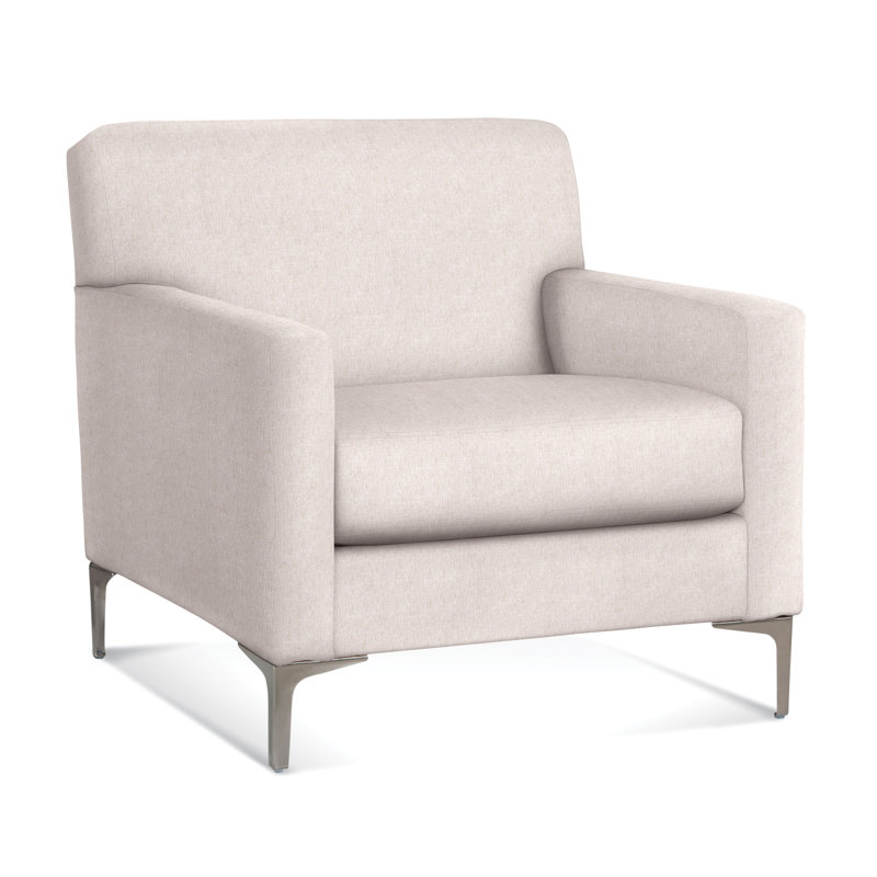Tampa Upholstered Armchair, White Sugar Performance; 0863-91