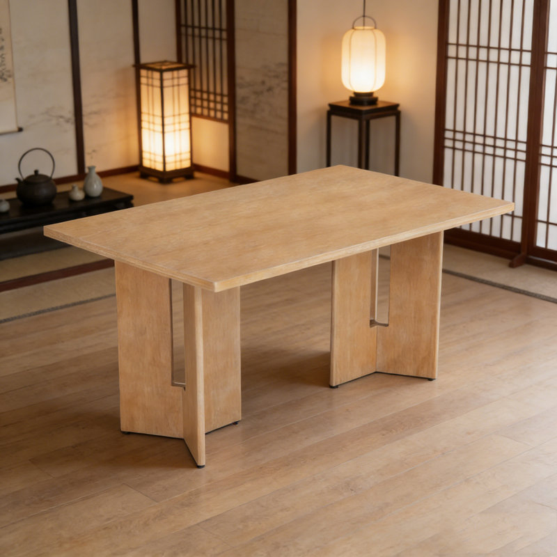 Table de salle à manger Farmhouse, Bois naturel délavé