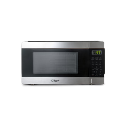 Commercial Chef 1.1 Cu Ft Microwave with 10 Power Levels, Stainless Steel