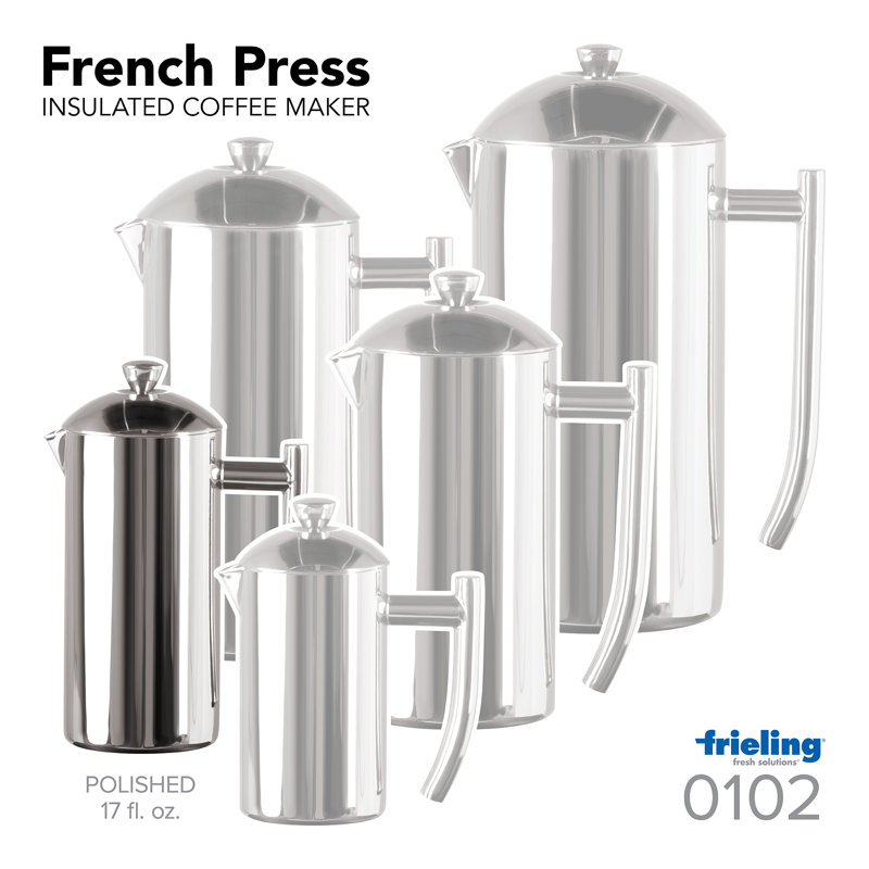 Frieling Polished Stainless Steel French Press, 17 oz.