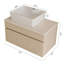 Meuble-lavabo 31,5 po avec lavabo vasque, plateau en bois massif, armoire de rangement murale en céramique