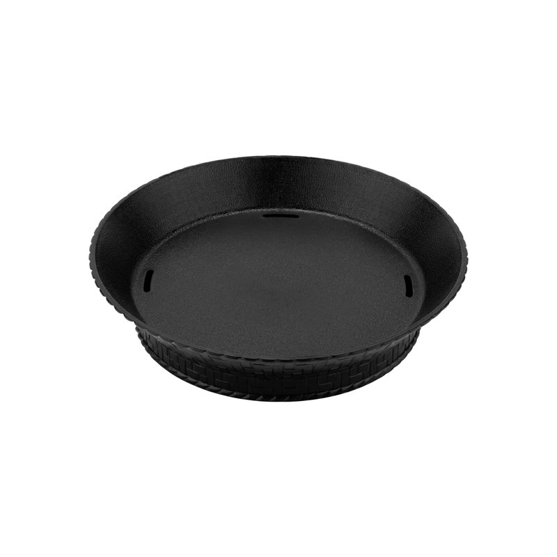 RB-894-BK - Panier rond 7,27 po (6 po à l'intérieur) avec base, profondeur 1,25 po, Noir