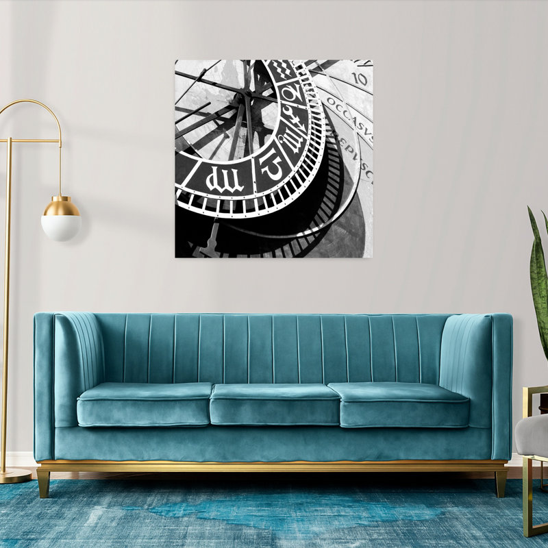 Horloge 5, art contemporain, H 36 po x l 36 po