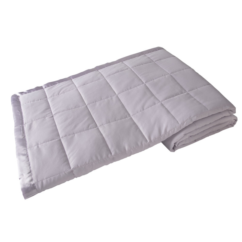 Quilted Throw Blanket, Queen, Med Blue