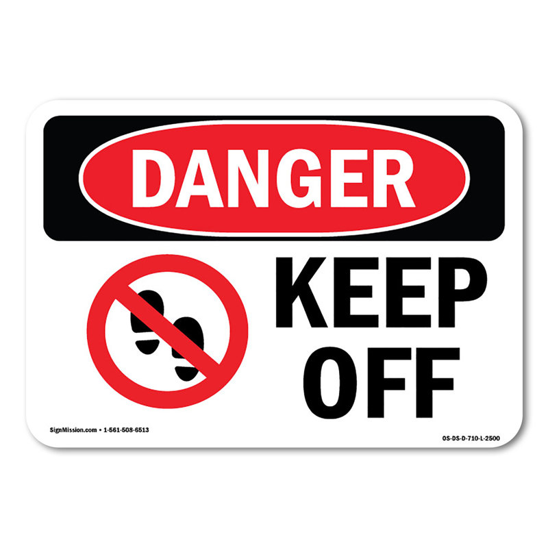 Panneau «Keep Off» en plastique 10 po x 7 po