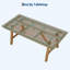 Table de salle à manger d'extérieur pour 4-6, table de salle à manger de jardin en PEHD de 66,9 po de long avec trou pour parasol, structure en aluminium, pieds triangulaires, imperméable, toutes saisons pour la cour, table de billard, table Natural Only-589218837