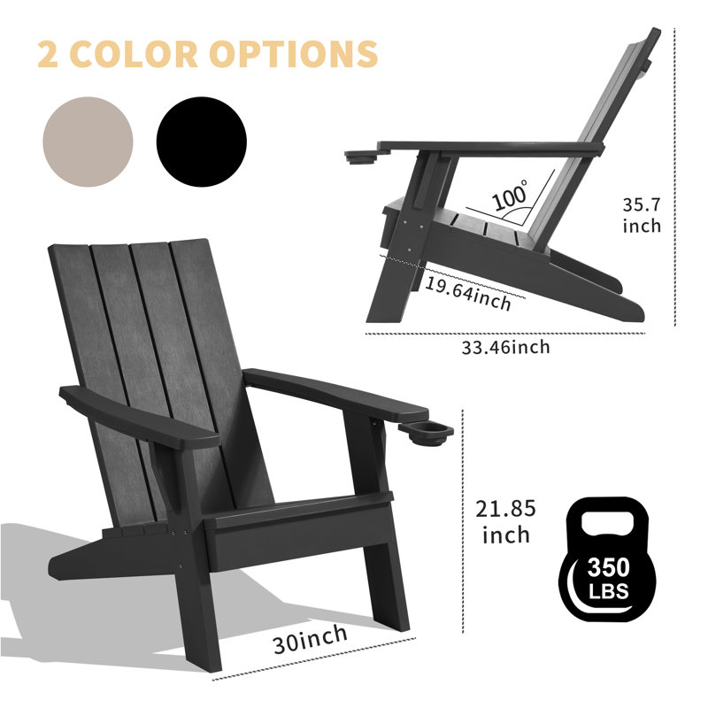 Chaise Adirondack Schnecksville, Noir