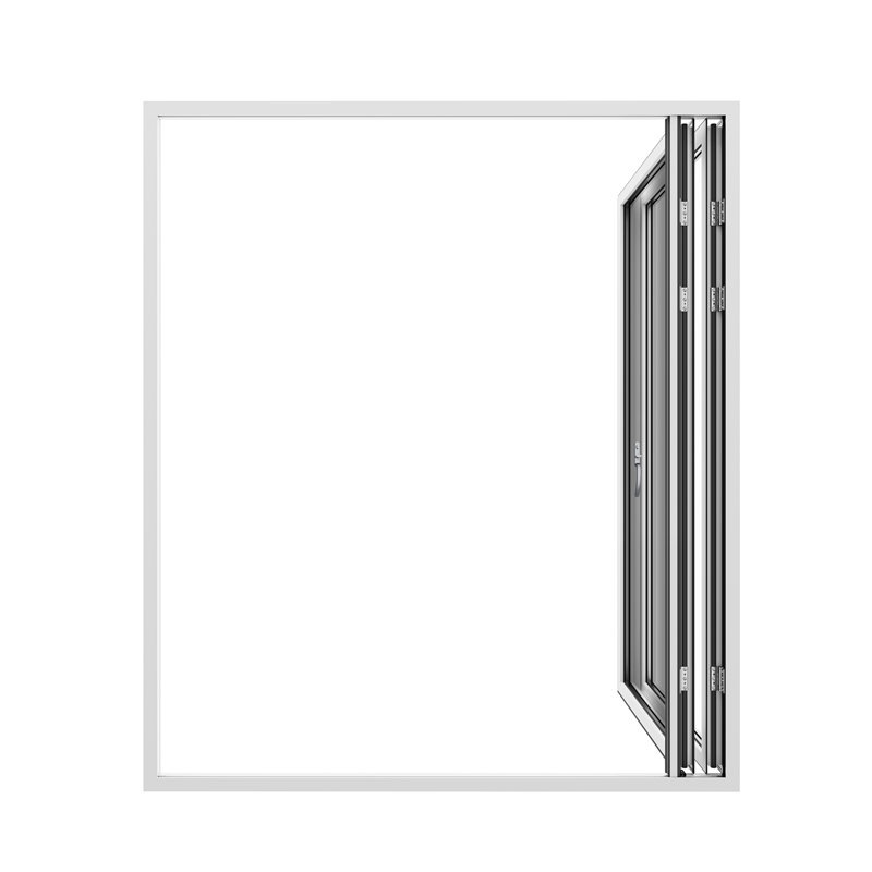 Porte de patio pliante à 2 panneaux en aluminium KaMic EliteFold, H 79,5 po x l 71,5 po, Côté droit / vers l'extérieur