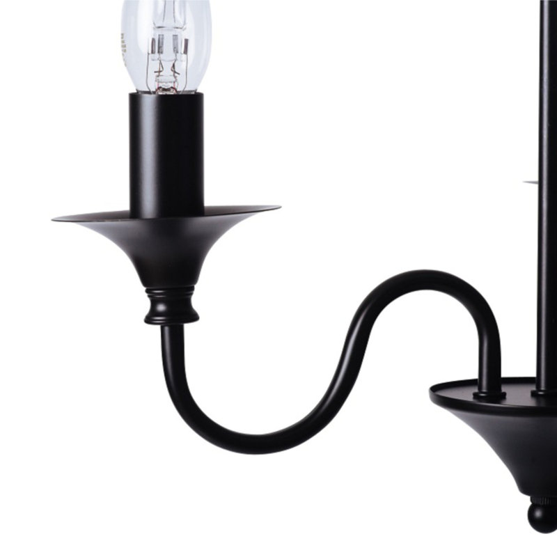 Harwich 3 - Light Candle Style Chandelier, Black