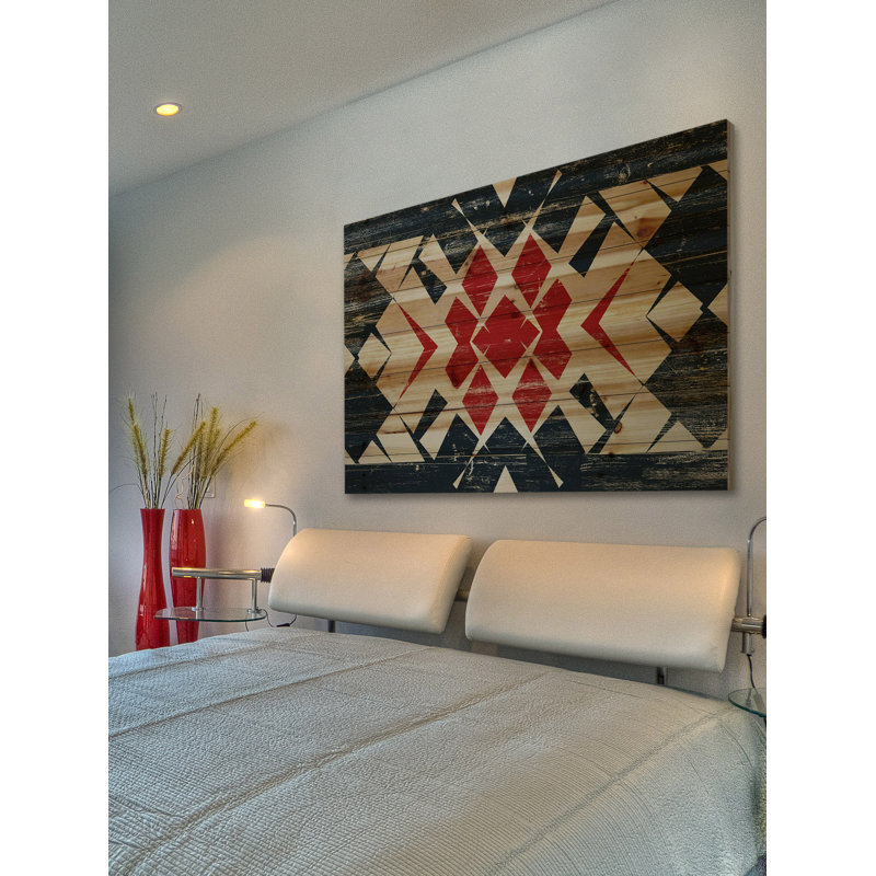 « red is through », reproduction d’impression sur bois, H 12 po x l 18 po