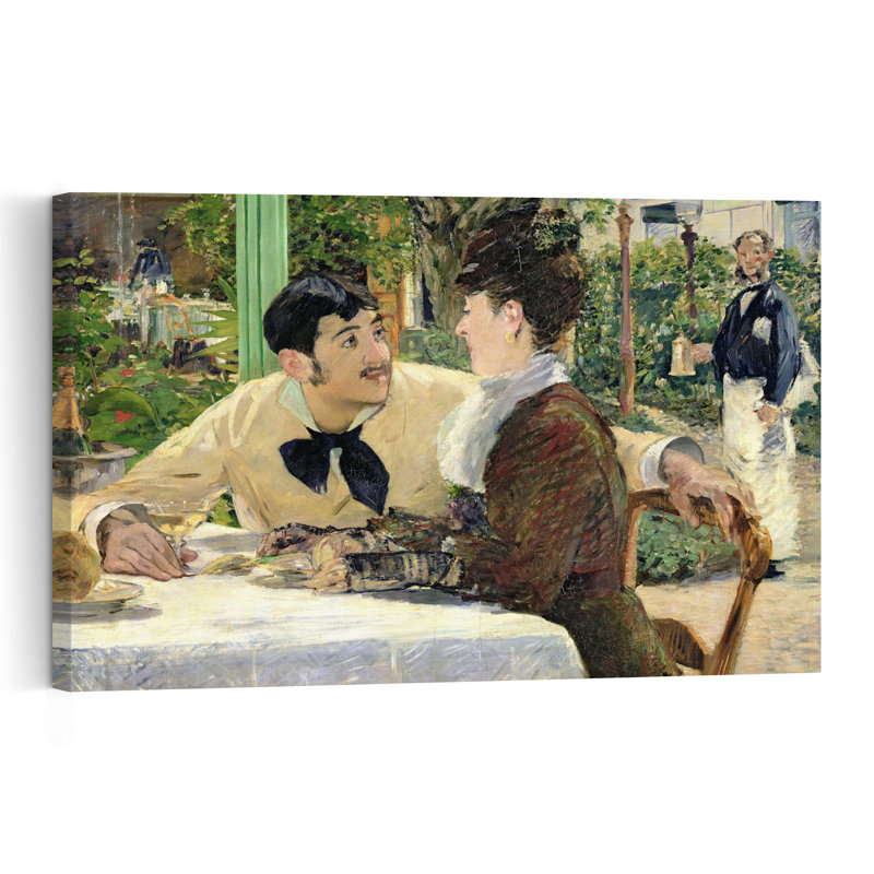 The Garden Of Pere Lathuille, 1879 Impressionist Abstract Contemporary Wall Art Print by Edouard Manet - Wrapped Canvas Print