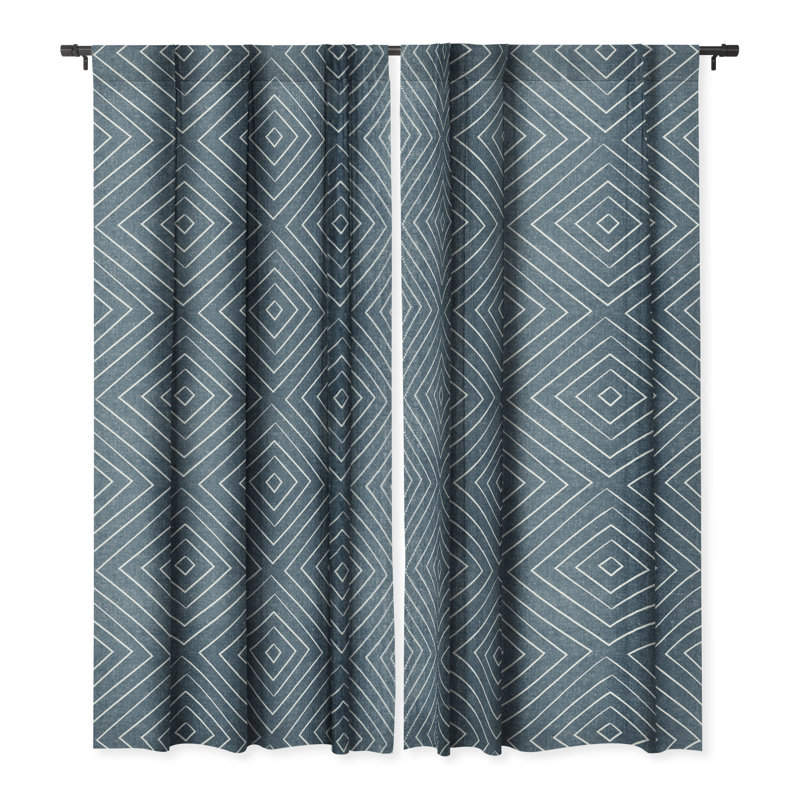 Ensemble de rideaux de fenêtre occultant bleu foncé Little Arrow Design, L 50 po x L 63 po, Bleu foncé
