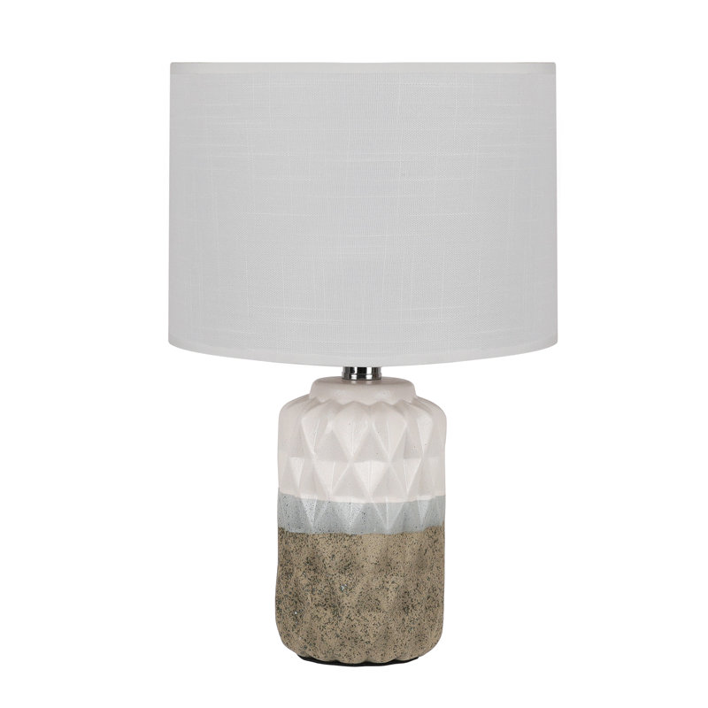 Lampe de table 15 po en céramique à dégradé moderne, lampe de chevet à base de diamant texturé pour chambre à coucher, salon, table de chevet