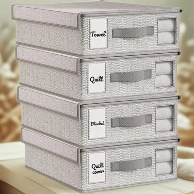 Ensemble organisateur de draps et boîtes de rangement