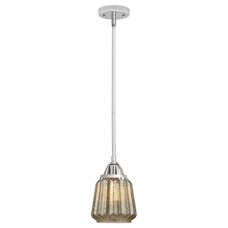 Mini-luminaire suspendu 1 lumière 7 "Nouveau 2 - Reidar - ampoule non incluse , Mercure, Chrome poli