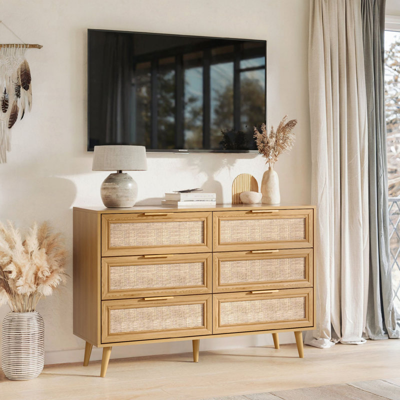 Buffet 47,2 "Rattan Buffet, Chêne