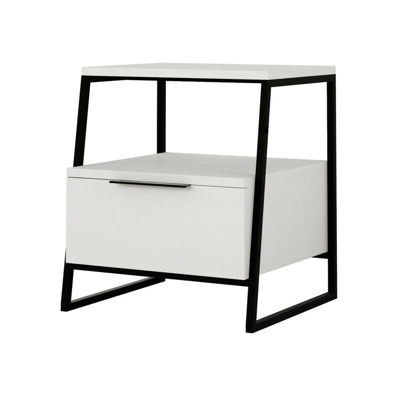 Aires Bedside Table, White