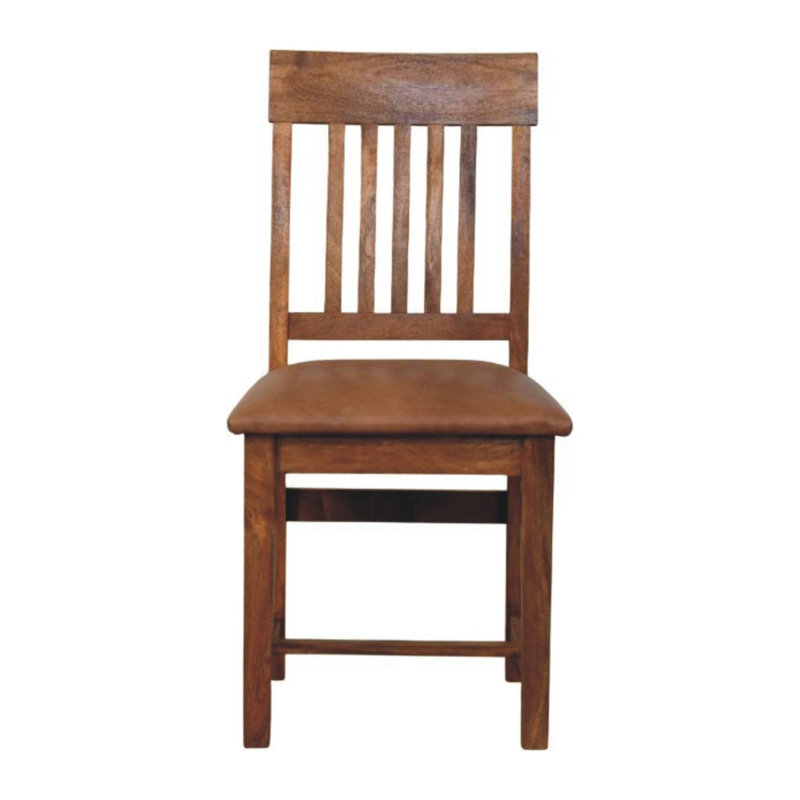 Chaise en cuir à lattes en cuir