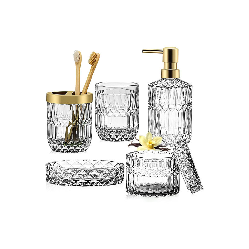 Bathroom Accessory Set, Clear