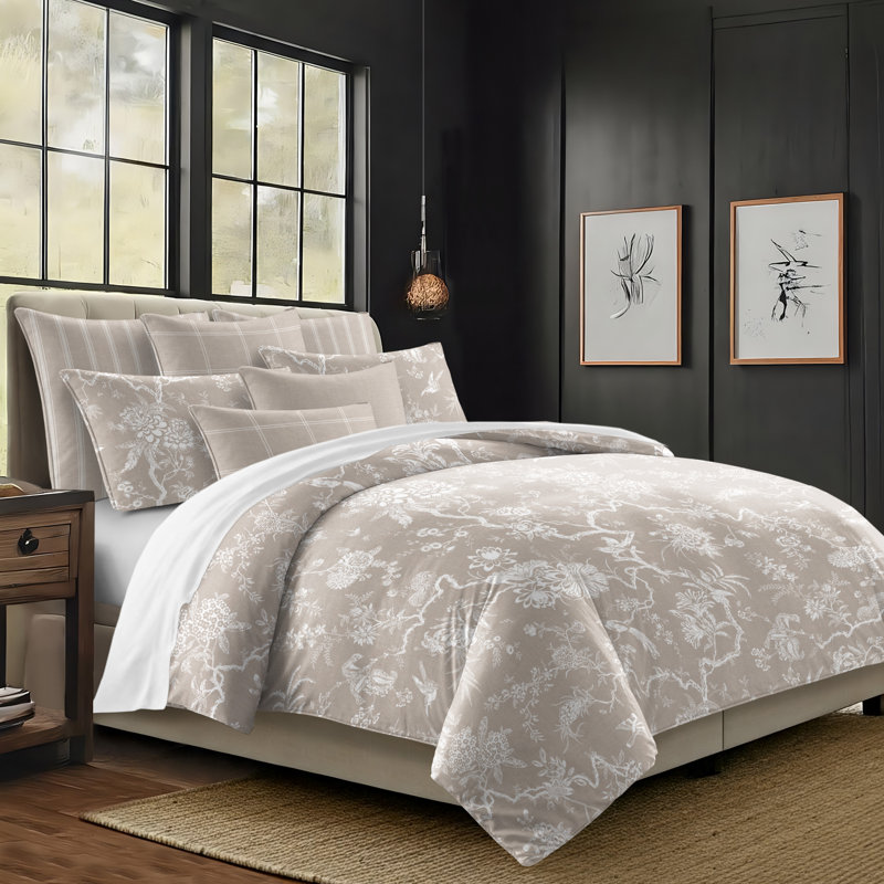 Elwood Natural Cotton Duvet Cover Set  8 Piece, Queen Duvet Cover + 7 Additional Pieces