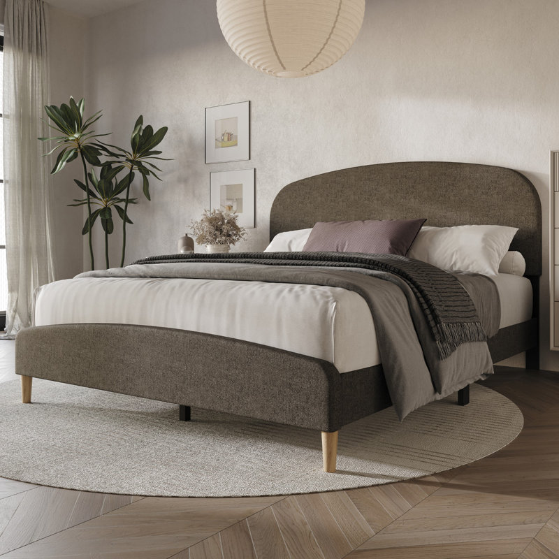 Lit standard rembourré Britnei, Simple, Marron