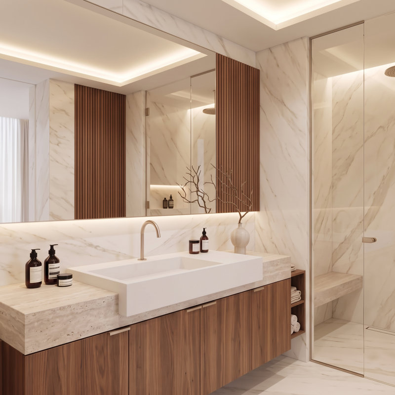 Plateau de meuble-lavabo simple 36 po avec lavabo Amelia, Gauche, Blanc