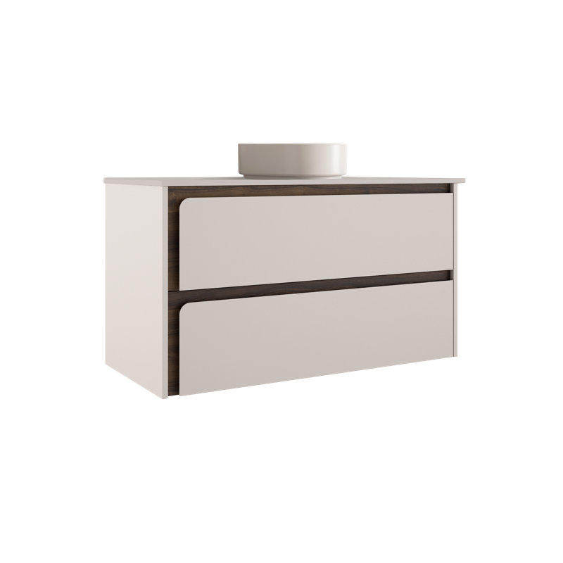 Ensemble de meuble-lavabo mural simple 40 po Cordoba, Coton, Coton / bois