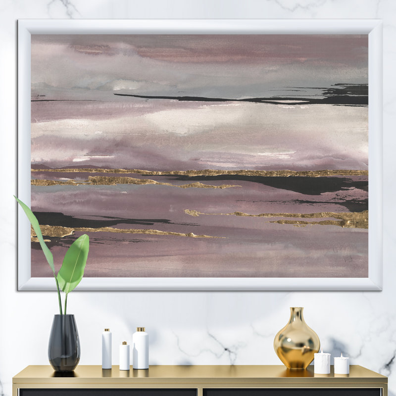 « purple glam storm iii »-image sur toile, Cadre blanc, H 20 po x l 20 po x P 1 po