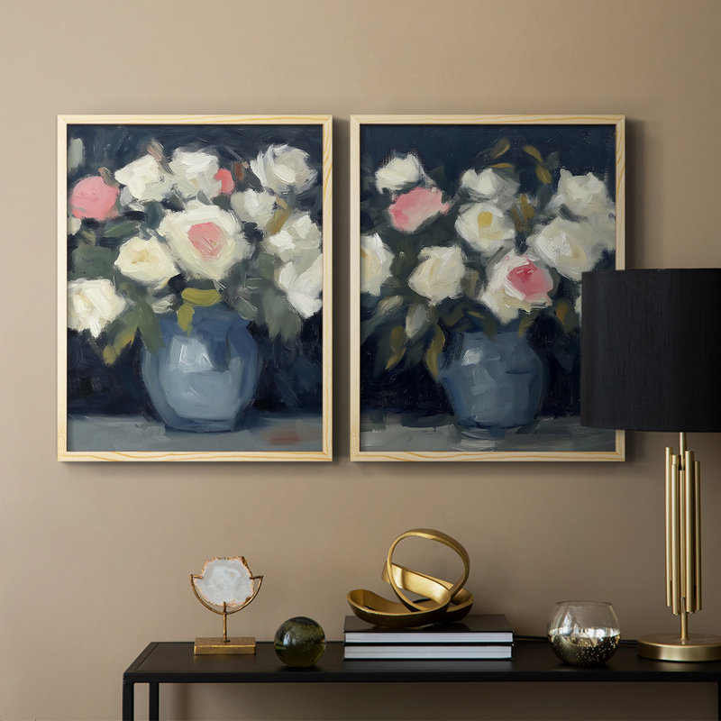 Série FLORAL DCxx - Impression encadrée de qualité supérieure - prête à être accrochée - aucun clou requis - aucun clou requis