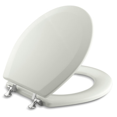 Siège de toilette à devant rond Triko avec charnières en chrome poli