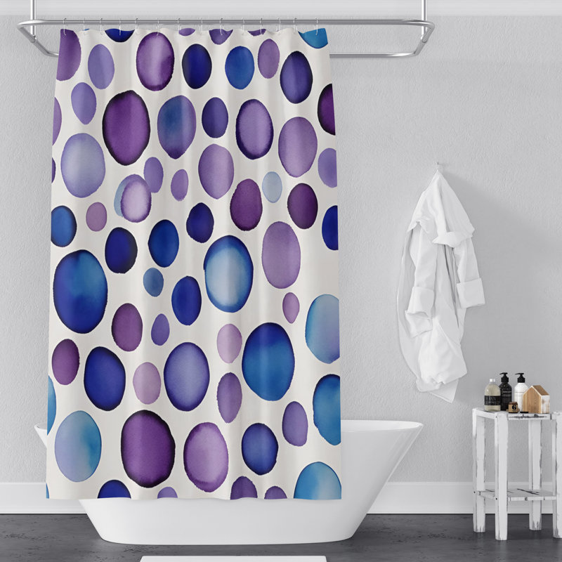 Rideau de douche à pois Saketha, H 93 po x l 70 po