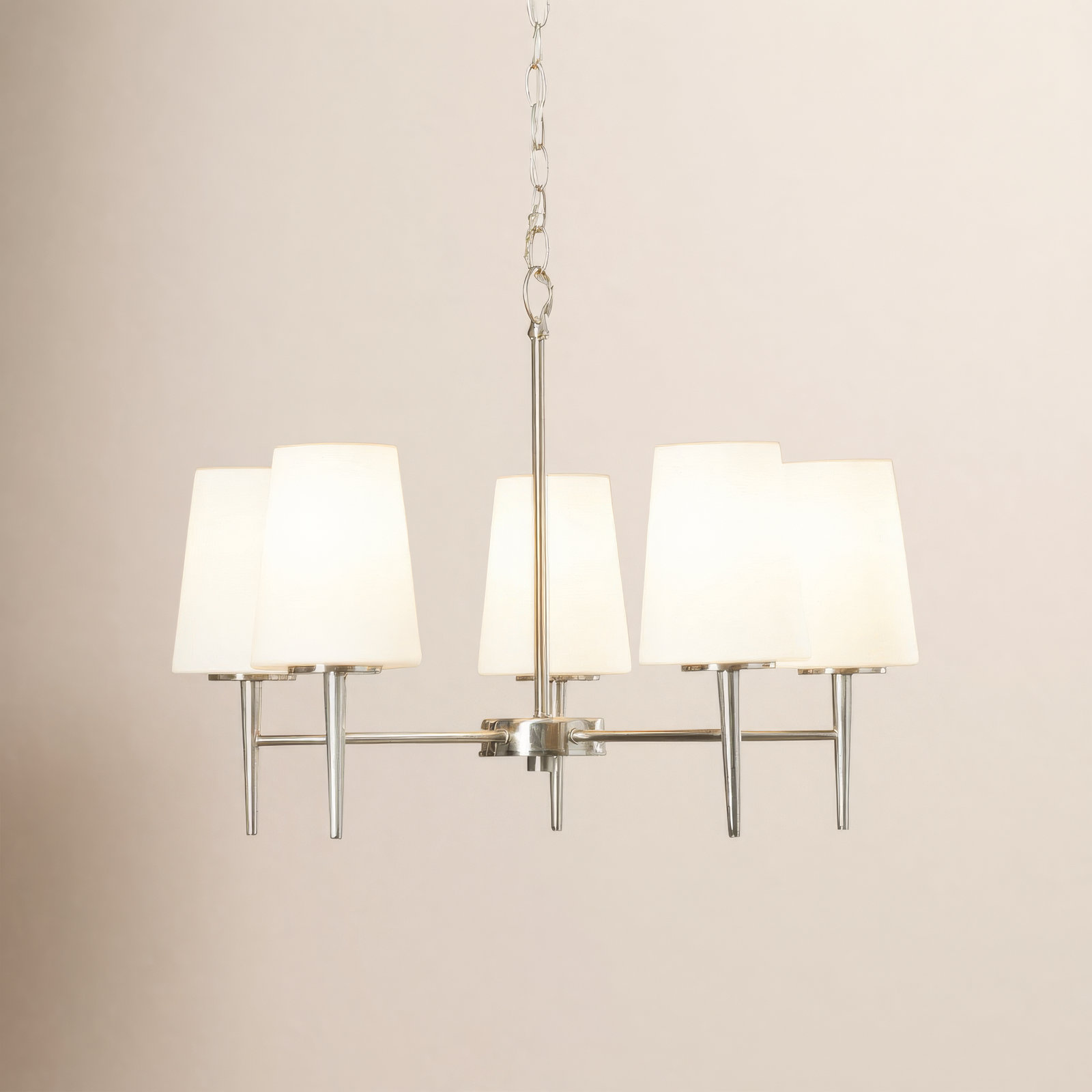 Erlandson 5 - Light Dimmable Chandelier, 17.5" H x 25.25" W x 25.25" D, Brushed Nickel, 100 Watt A19 Medium