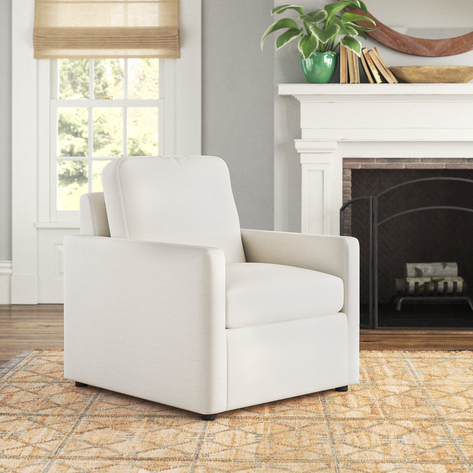 Savannah Upholstered Armchair, Nomad Snow Crypton® Chenille