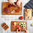 Hecef 15" Rectangular Cutting Board Set Chinaberry Wood Kitchen Cutting Board with Holder(Set of 3)