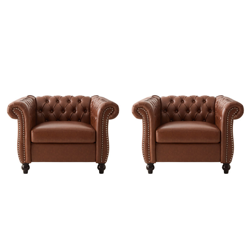 Faux Leather Chesterfield Chair