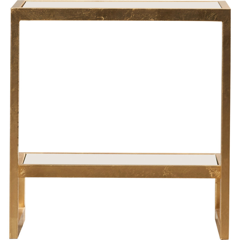 Huckleberry Sled End Table, White/Gold