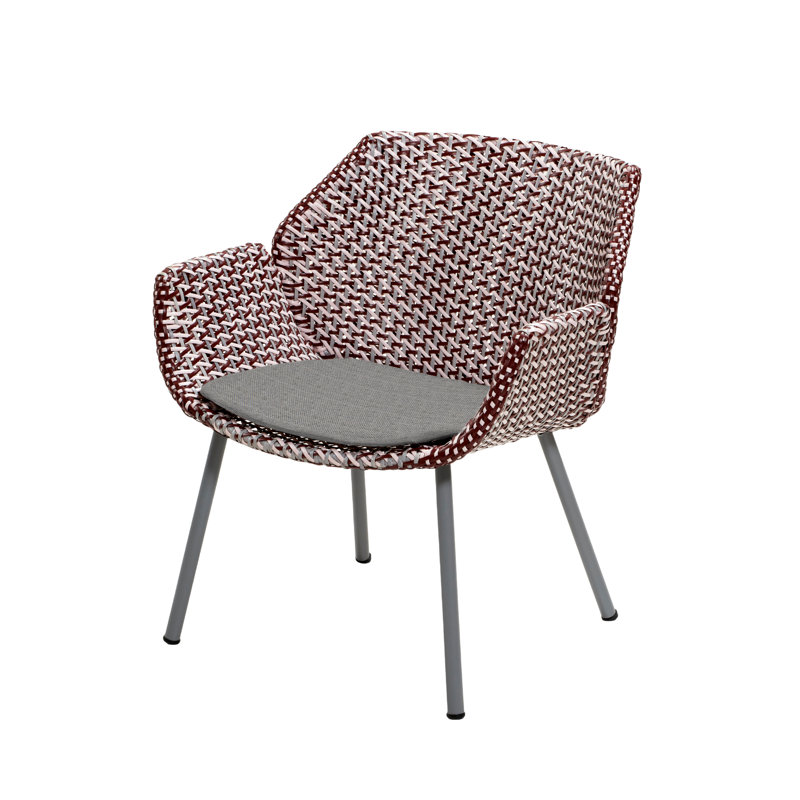 Vibe Patio Chair with Cushions, Taupe, Dusty Rose