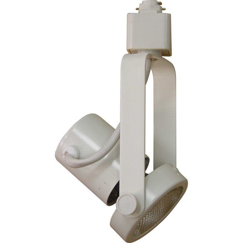 1-Light Indoor White Mini Adjustable Track Head with Gimbal Ring, 3.5" H x 6.75" W x 6.75" D