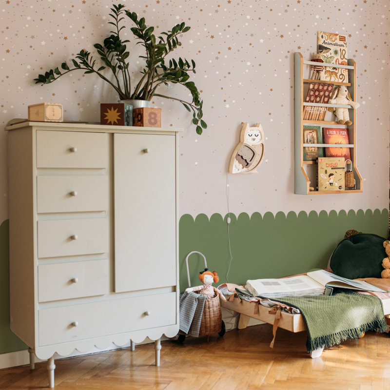 Asgun Kids 5 - Drawer Combo Dresser, Olive