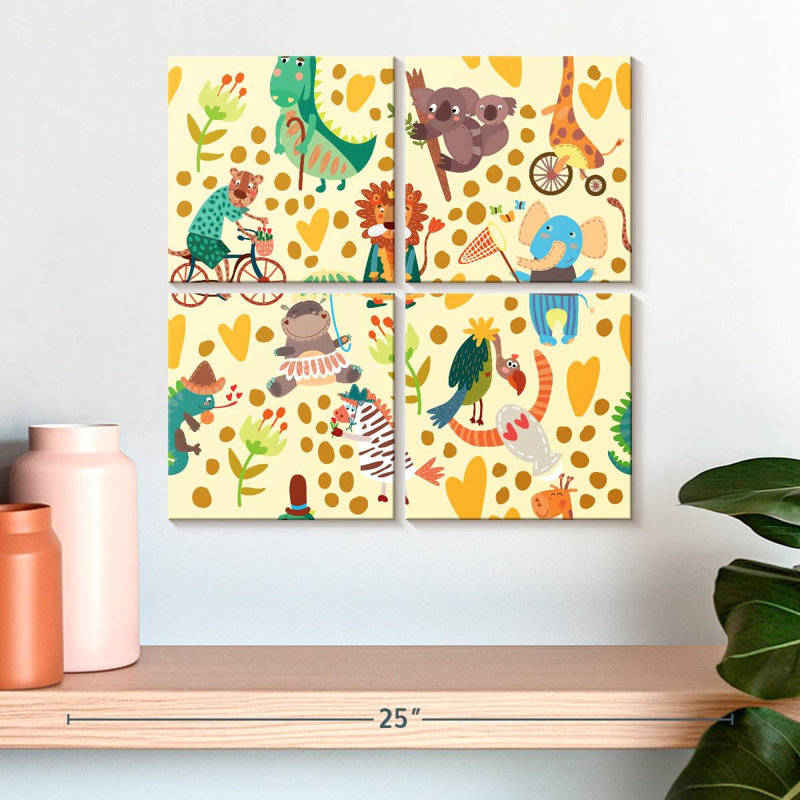Ashelle, motif d'animaux de safari, H 18 po x l 18 po