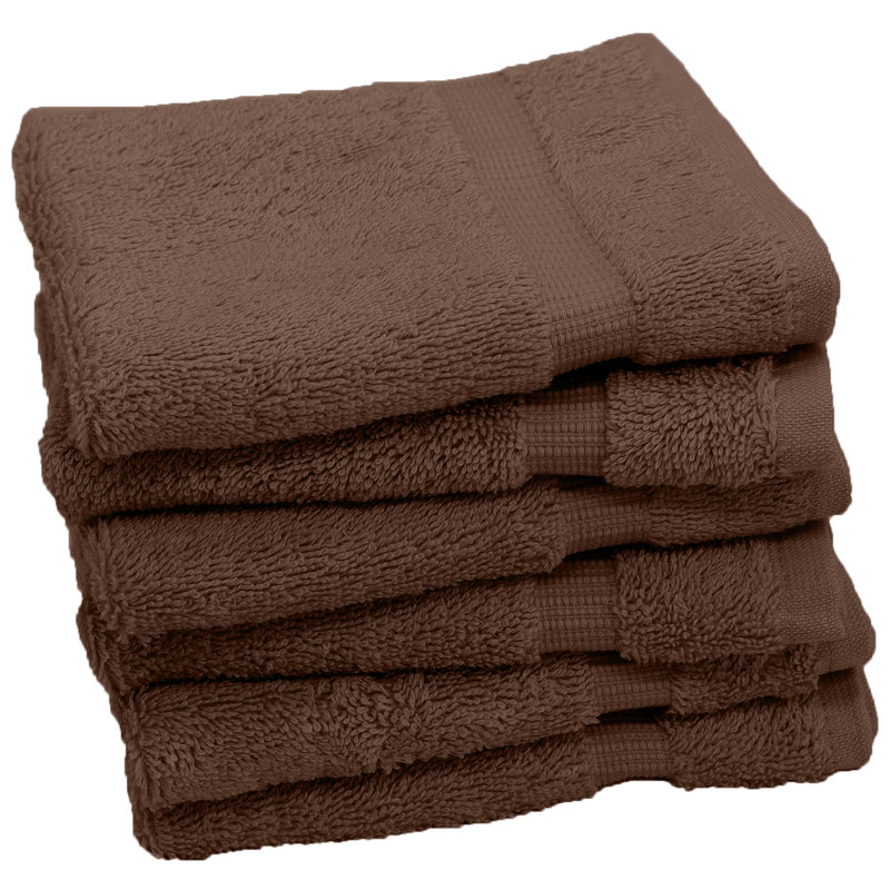 Ensemble de 6 serviettes en coton Wellston, Brun