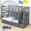 Goeman Kids Twin Over Twin Bunk Bed with Trundle with Drawers