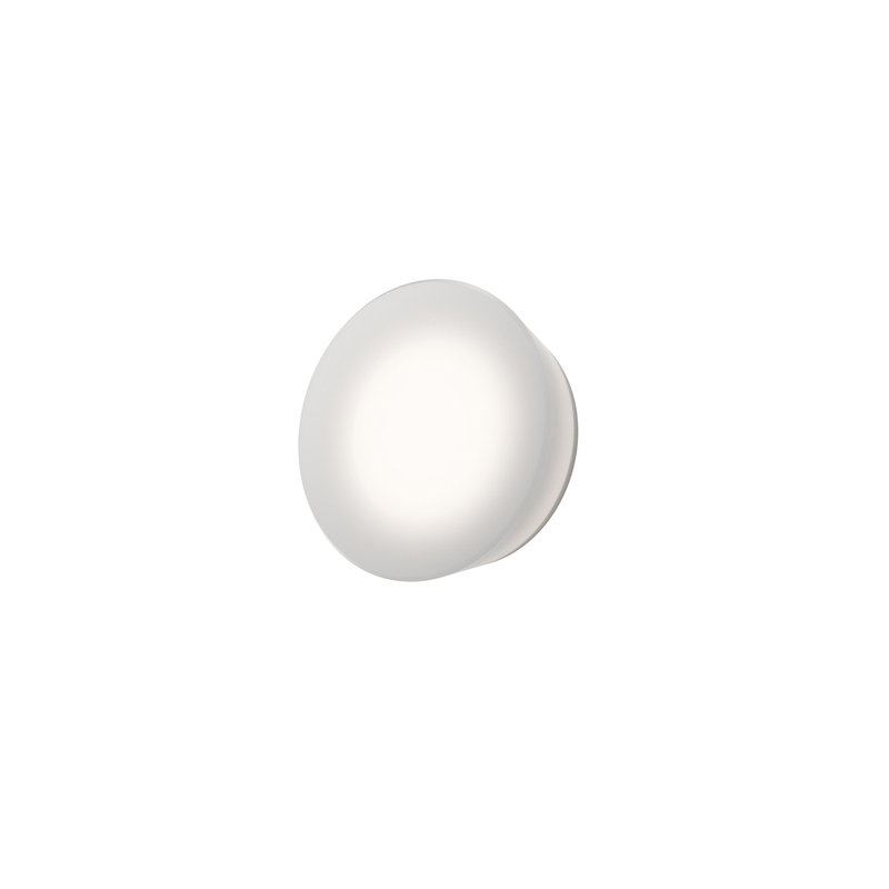 Mist Aluminium LED Flush Mounted Sconce, Clear, Round